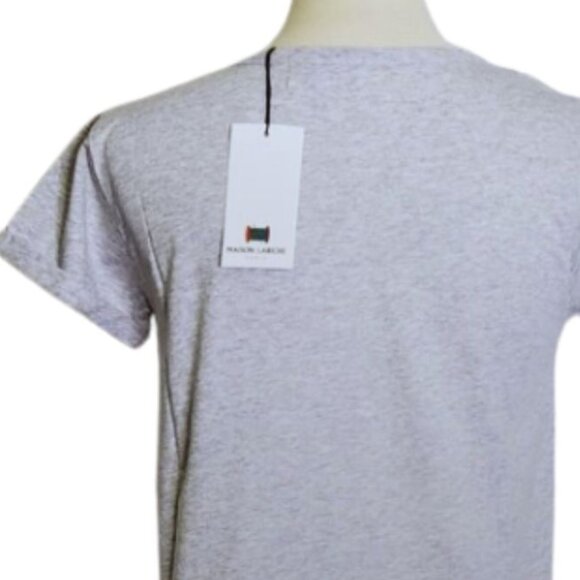 NWT REVOLVE Maison Labiche Paris Slogan Embroidered #followme Tee in Gray - Picture 5 of 6